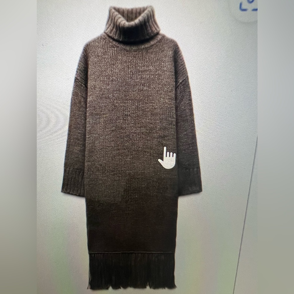 Kids Zara knit fringe sweater dress